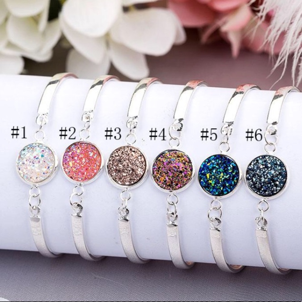 Druzy jewelry, druzy bracelets natural geode stone